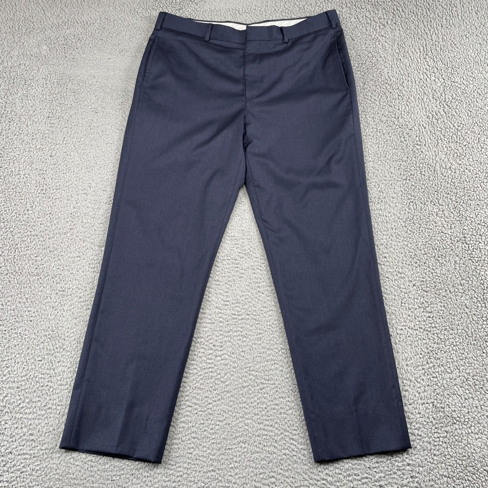 Brooks Brothers Dress Pants Mens 37x32 Navy Milano Fit 1818 Merino Wool Stretch